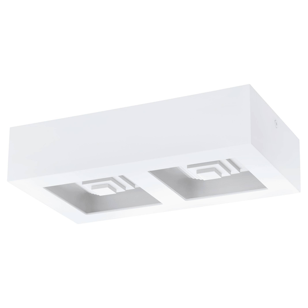 LED-Deckenleuchte Ferreros - Polycarbonat / Stahl - Flammenanzahl: 2