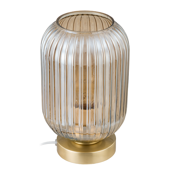 Tischleuchte Parvoo - Glas / Eisen - 1-flammig - Bernstein