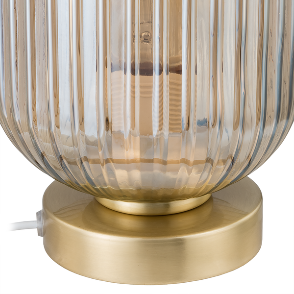 Tischleuchte Parvoo - Glas / Eisen - 1-flammig - Bernstein