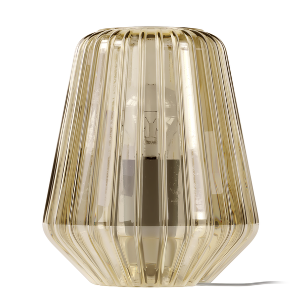 Tischleuchte Loviisa - Glas / Eisen - 1-flammig - Bernstein