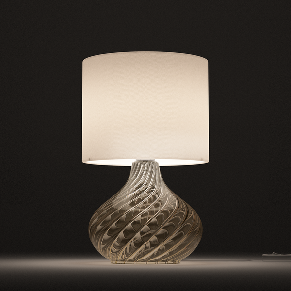Tischleuchte Salo IV - Baumwollstoff / Glas - 1-flammig - Bernstein