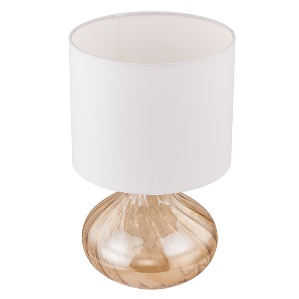 Tischleuchte Salo IV - Baumwollstoff / Glas - 1-flammig - Bernstein