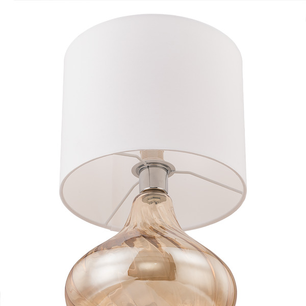 Tischleuchte Salo IV - Baumwollstoff / Glas - 1-flammig - Bernstein
