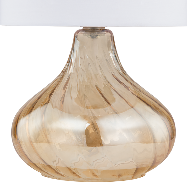 Tischleuchte Salo IV - Baumwollstoff / Glas - 1-flammig - Bernstein