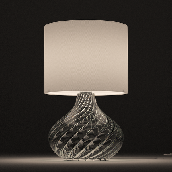 Tischleuchte Salo IV - Baumwollstoff / Klarglas - 1-flammig - Durchscheinend