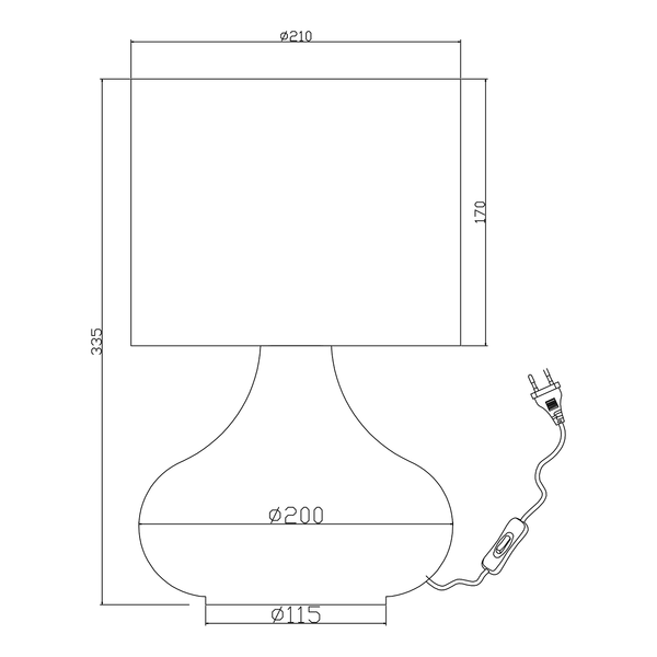 Tischleuchte Salo IV - Baumwollstoff / Klarglas - 1-flammig - Durchscheinend