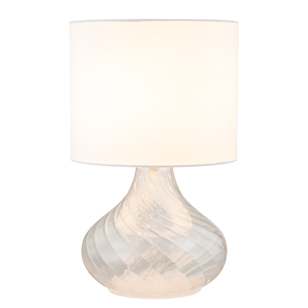 Tischleuchte Salo IV - Baumwollstoff / Klarglas - 1-flammig - Durchscheinend