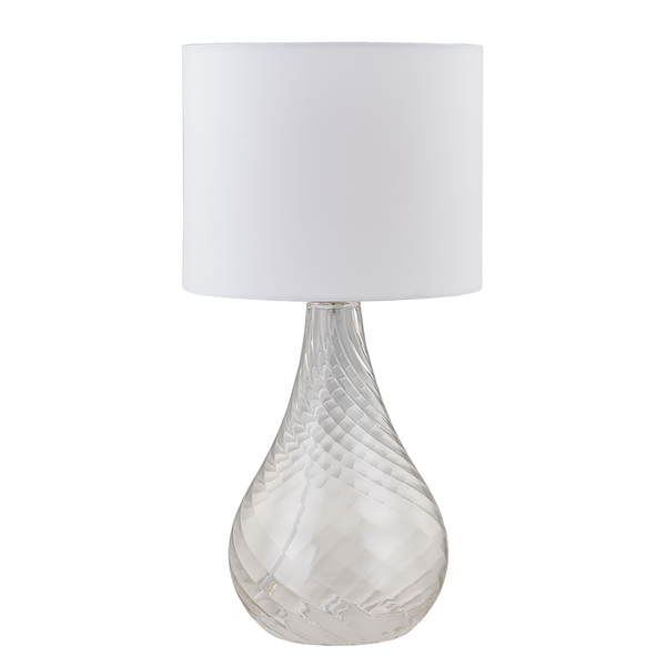 Tischleuchte Salo I - Baumwollstoff / Klarglas - 1-flammig - Durchscheinend