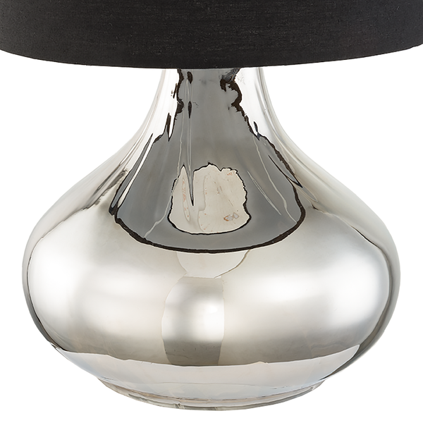 Tischleuchte Salo IV - Baumwollstoff / Rauchglas - 1-flammig - Rauchgrau