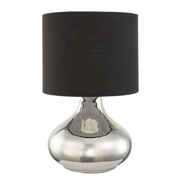 Tischleuchte Salo IV - Baumwollstoff / Rauchglas - 1-flammig - Rauchgrau