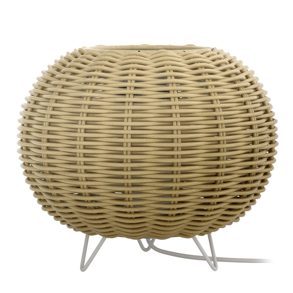 Tischleuchte Rauma I - Eisen / Rattan -1-flammig - Beige