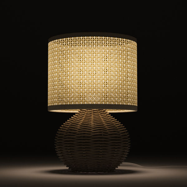 Tischleuchte Rauma II - Rattan - 1-flammig - Beige