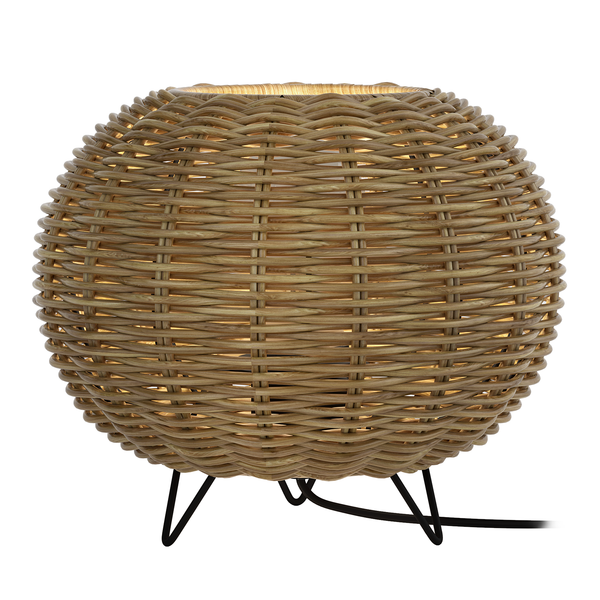 Tischleuchte Rauma I - Rattan / Eisen - 1-flammig - Braun