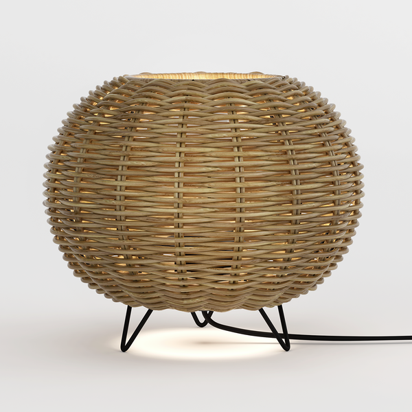 Tischleuchte Rauma I - Rattan / Eisen - 1-flammig - Braun