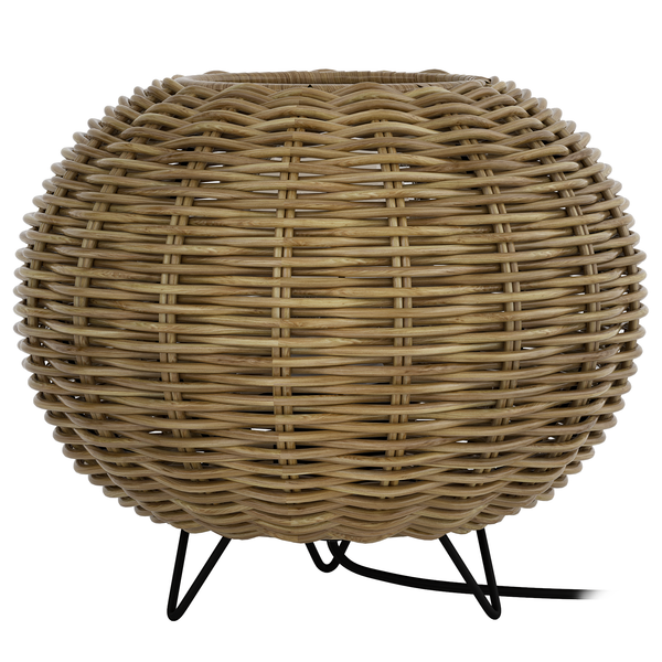 Tischleuchte Rauma I - Rattan / Eisen - 1-flammig - Braun