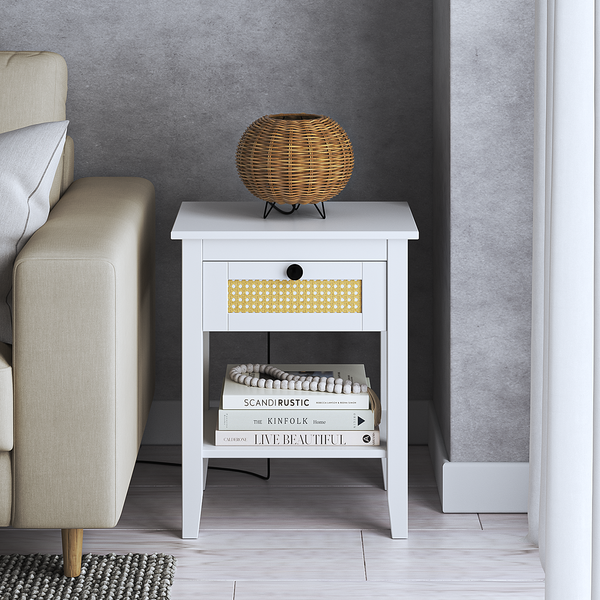 Tischleuchte Rauma I - Rattan / Eisen - 1-flammig - Braun