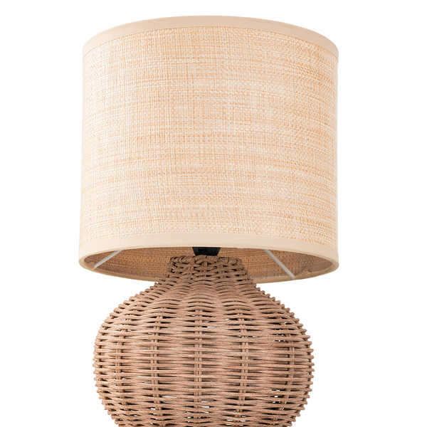 Tischleuchte Rauma III - Rattan - 1-flammig - Braun
