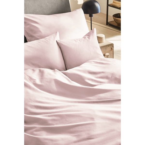 Luxus-Satin-Bettwäsche Montainville - Baumwolle - Rosa - 135 x 200 cm + Kissen 80 x 80 cm