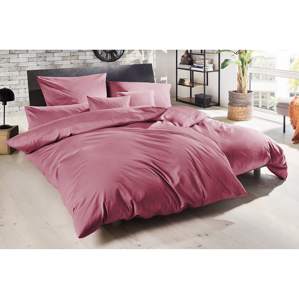 Luxus-Satin-Bettwäsche Montainville - Baumwolle - Pink - 200 x 200 cm + 2 Kissen 80 x 80 cm