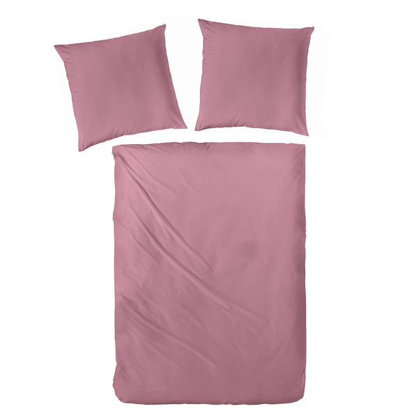 Luxus-Satin-Bettwäsche Montainville - Baumwolle - Pink - 200 x 200 cm + 2 Kissen 80 x 80 cm