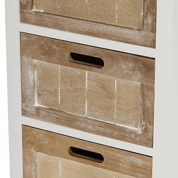 Kommode Beauvain - Paulownia massiv - Braun / Weiß