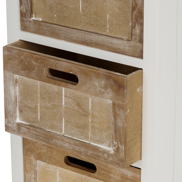 Kommode Beauvain - Paulownia massiv - Braun / Weiß