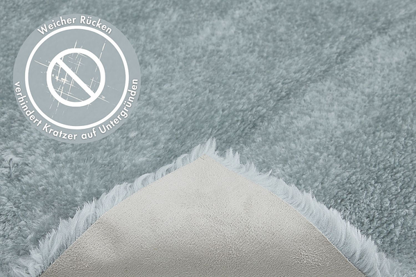 Kunstfellteppich Lambskin - Polyester - Hellgrau - 55 x 110 cm