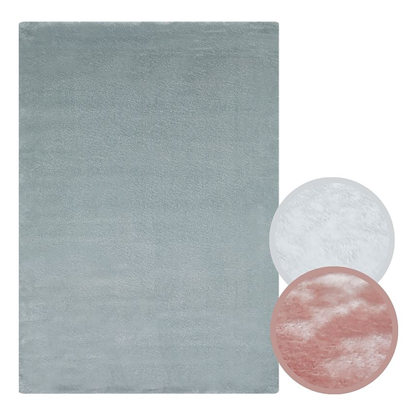 Kunstfellteppich Lambskin - Polyester - Hellgrau - 55 x 110 cm