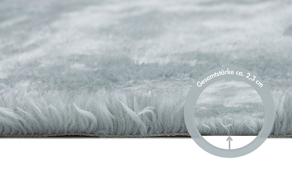 Kunstfellteppich Lambskin - Polyester - Hellgrau - 55 x 110 cm
