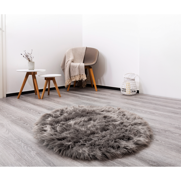 Teppich Ovium - Acryl / Polyester - Taupe - 80 x 80 cm