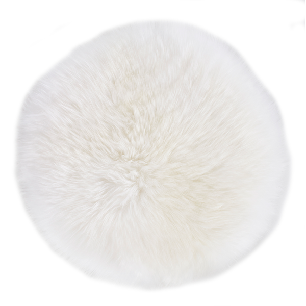 Sitzkissen Schaffell rund - Schaffell - Weiß
