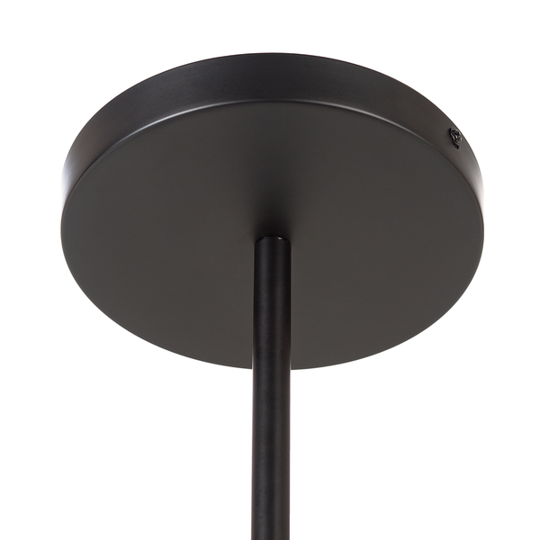 Deckenleuchte KJUL 6-flammig - Metall Schwarz / Opalglas Weiß