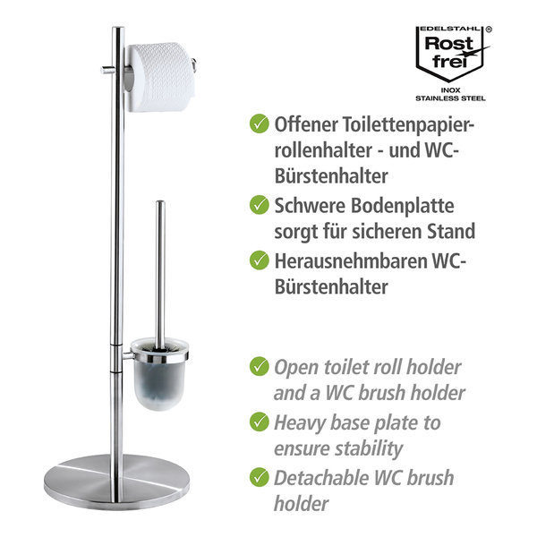Stand WC-Garnitur Pieno - Metall - Satiniert