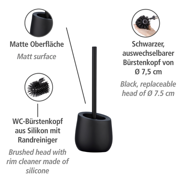WC-Garnitur Badi - Keramik - Schwarz - Schwarz