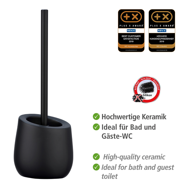 WC-Garnitur Badi - Keramik - Schwarz - Schwarz