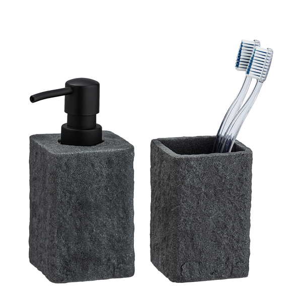 Bad-Accessoire-Set Villata (2-teilig) - Anthrazit