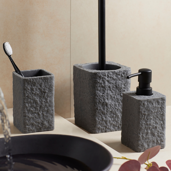 Bad-Accessoire-Set Villata (2-teilig) - Anthrazit