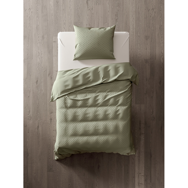 Bettwäsche Eloise - Perkal - Grün - 140 x 200/220 cm + Kissen 70 x 60 cm