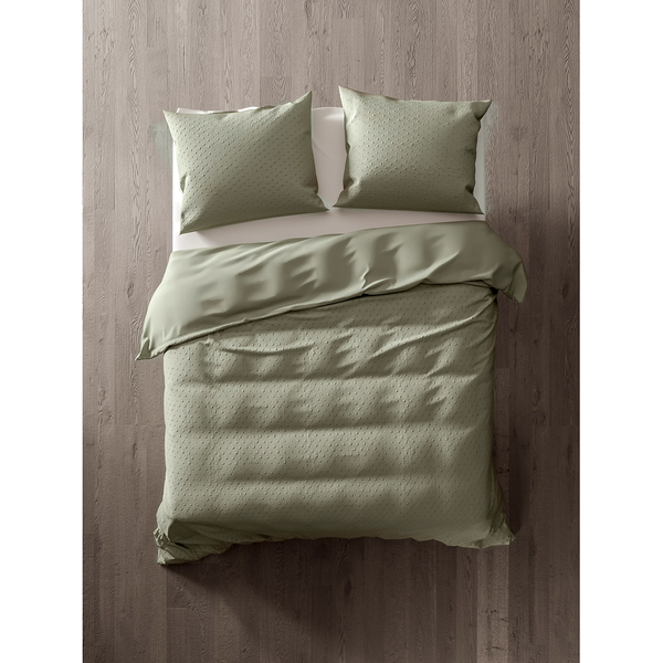 Bettwäsche Eloise - Perkal - Grün - 140 x 200/220 cm + Kissen 70 x 60 cm