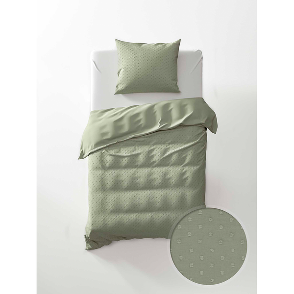 Bettwäsche Eloise - Perkal - Grün - 140 x 200/220 cm + Kissen 70 x 60 cm