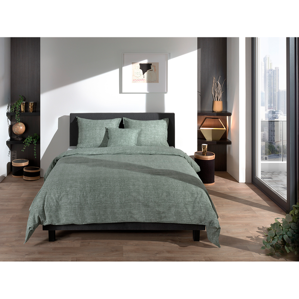 Bettwäsche Lino - Renforce - Olivgrün - 140 x 200/220 cm + Kissen 70 x 60 cm
