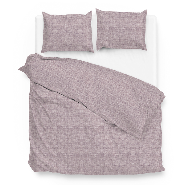 Bettwäsche Lino - Renforce - Violett - 260 x 200/220 cm + 2 Kissen 70 x 60 cm