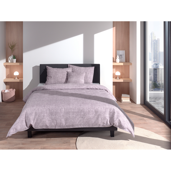Bettwäsche Lino - Renforce - Violett - 260 x 200/220 cm + 2 Kissen 70 x 60 cm
