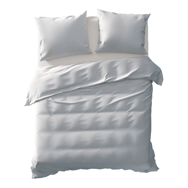Bettwäsche Oxford - Baumwolle - Hellblau - 200 x 200/220 cm + 2 Kissen 70 x 60 cm