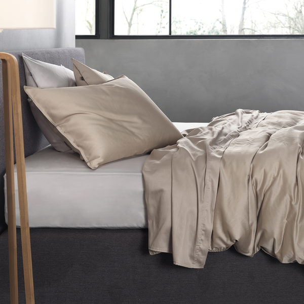 Bettwäsche Satinado - Baumwolle Satin - Sand - 140 x 200/220 cm + Kissen 70 x 60 cm