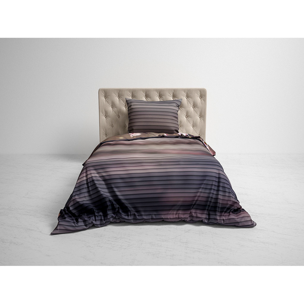 Wendebettwäsche GOTS Sarah - Twill - Rose / Taupe - 135 x 200 cm + Kissen 80 x 80 cm