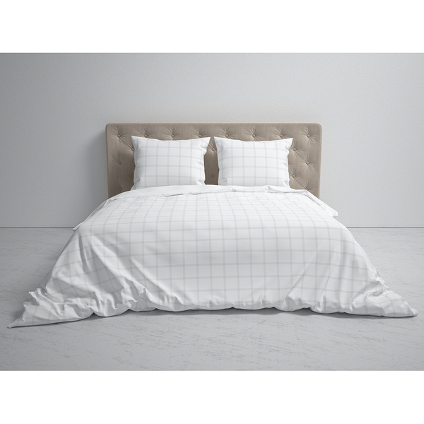 Bettwäsche Diamante - Baumwolle Satin - Weiß - 155 x 220 cm + Kissen 80 x 80 cm