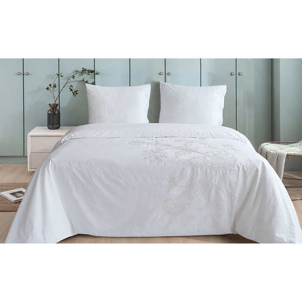 Bettwäsche Taku - Perkal - Weiß - 140 x 200/220 cm + Kissen 70 x 60 cm