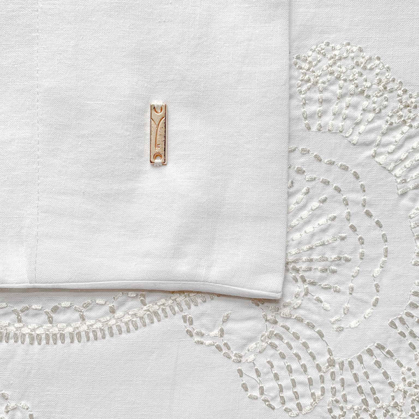 Bettwäsche Taku - Perkal - Weiß - 140 x 200/220 cm + Kissen 70 x 60 cm