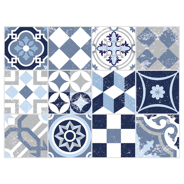 Tischset Mosaik I (4er-Set) - Vinyl - Blau